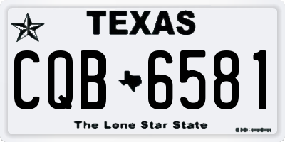 TX license plate CQB6581