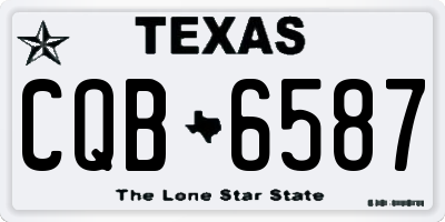 TX license plate CQB6587