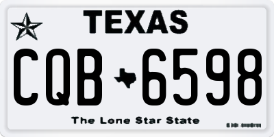 TX license plate CQB6598