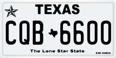 TX license plate CQB6600