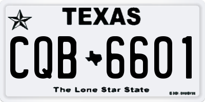 TX license plate CQB6601