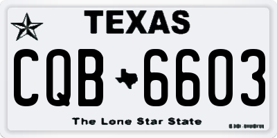TX license plate CQB6603