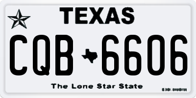 TX license plate CQB6606