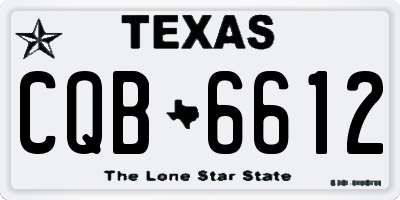 TX license plate CQB6612