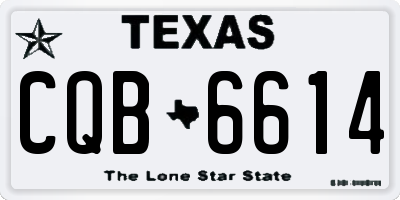 TX license plate CQB6614