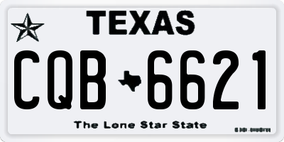 TX license plate CQB6621