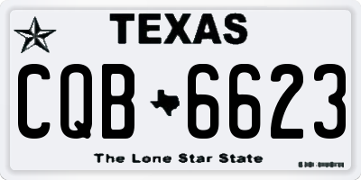 TX license plate CQB6623