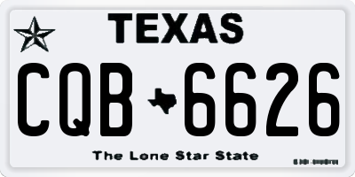 TX license plate CQB6626