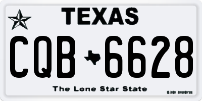 TX license plate CQB6628