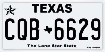 TX license plate CQB6629