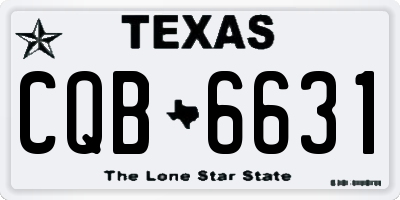 TX license plate CQB6631