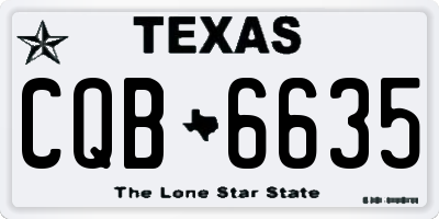 TX license plate CQB6635