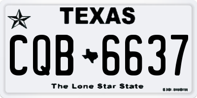 TX license plate CQB6637