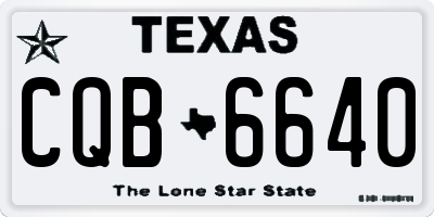 TX license plate CQB6640