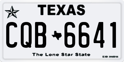 TX license plate CQB6641