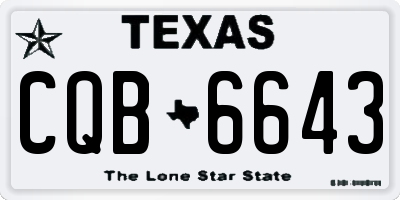 TX license plate CQB6643