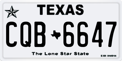 TX license plate CQB6647