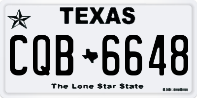 TX license plate CQB6648