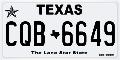 TX license plate CQB6649