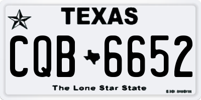 TX license plate CQB6652