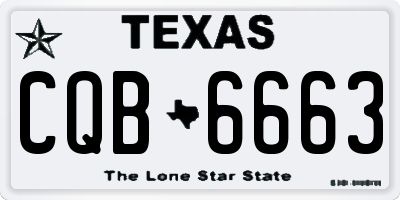 TX license plate CQB6663