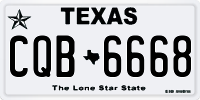 TX license plate CQB6668