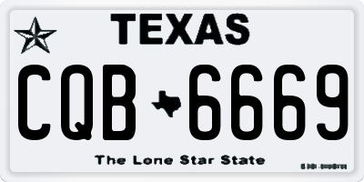 TX license plate CQB6669