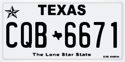 TX license plate CQB6671