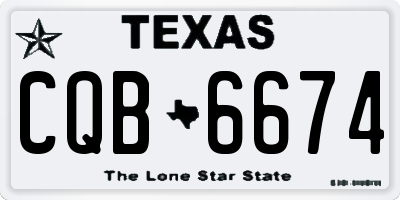 TX license plate CQB6674