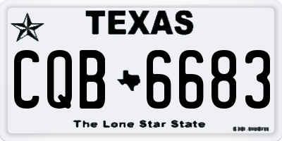 TX license plate CQB6683