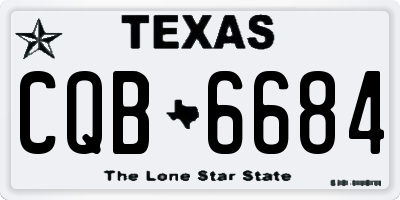 TX license plate CQB6684