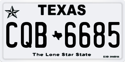 TX license plate CQB6685
