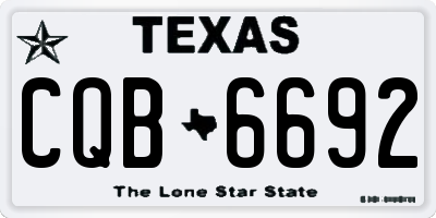 TX license plate CQB6692