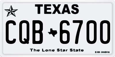 TX license plate CQB6700
