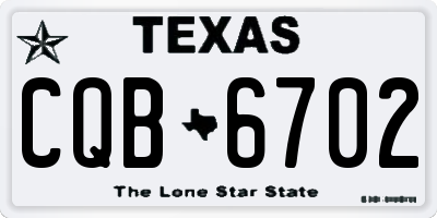 TX license plate CQB6702