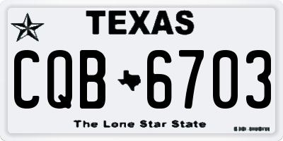 TX license plate CQB6703