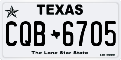 TX license plate CQB6705