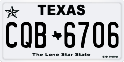 TX license plate CQB6706