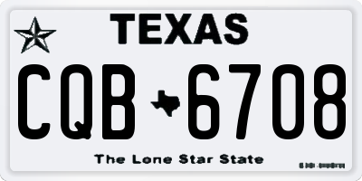 TX license plate CQB6708