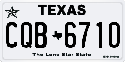 TX license plate CQB6710