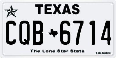 TX license plate CQB6714