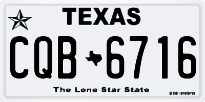 TX license plate CQB6716