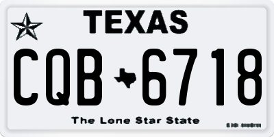 TX license plate CQB6718