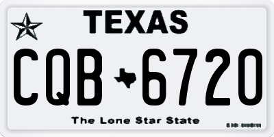 TX license plate CQB6720