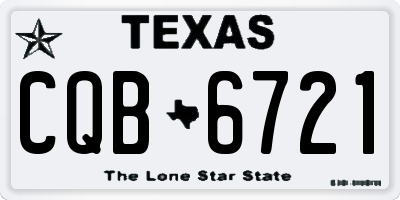 TX license plate CQB6721