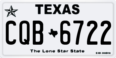 TX license plate CQB6722
