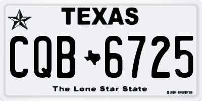 TX license plate CQB6725
