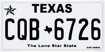 TX license plate CQB6726
