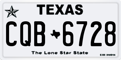 TX license plate CQB6728