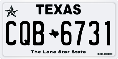 TX license plate CQB6731